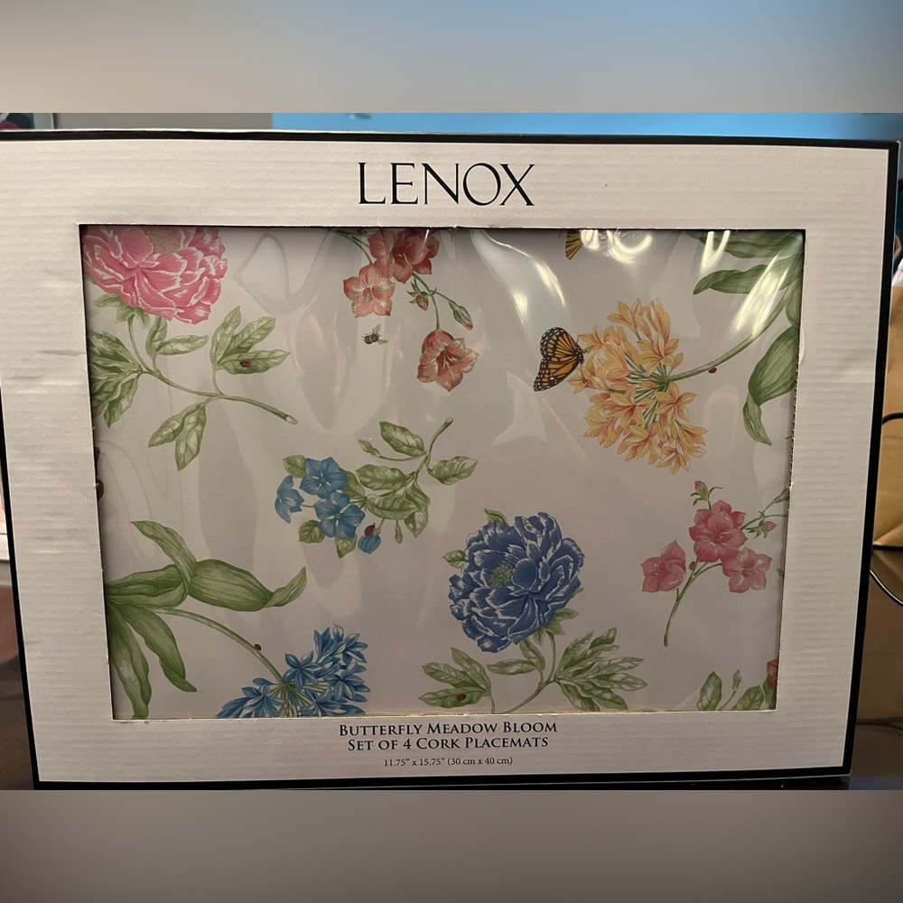 Lenox Butterfly Meadow Bloom Floral Cork Placemats